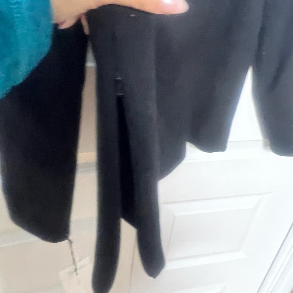 Something Navy Black Square Neck Long Sleeve Top Side Zip Size Medium NWT - Picture 5 of 6